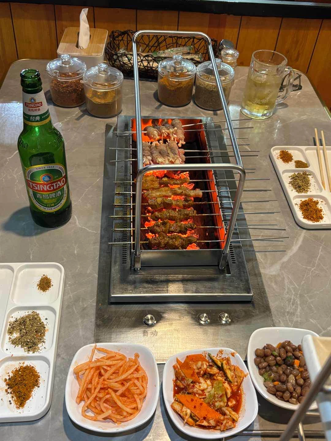 pork, beef, lamb skewers | paired best with beer!