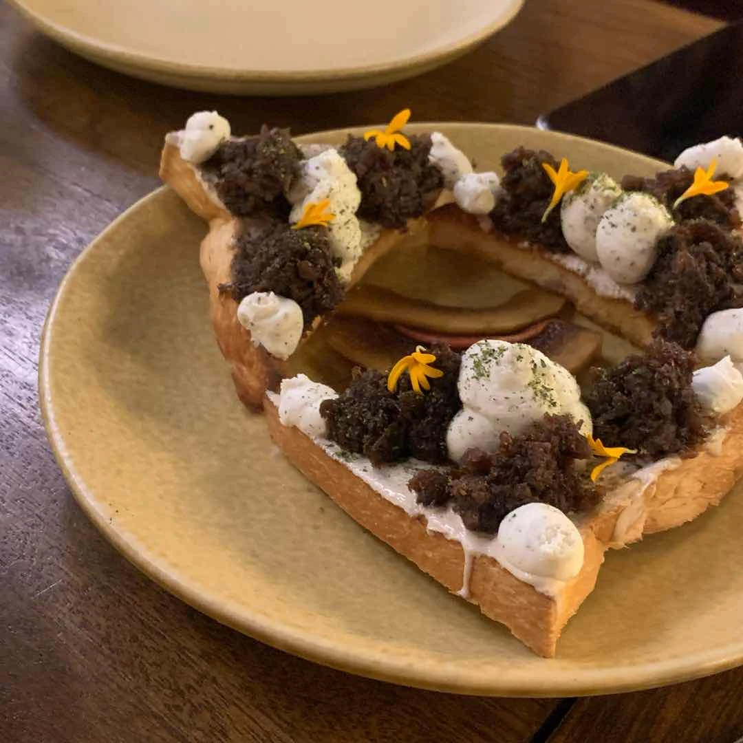 Kesong Puti Toast with Tocino Crumble