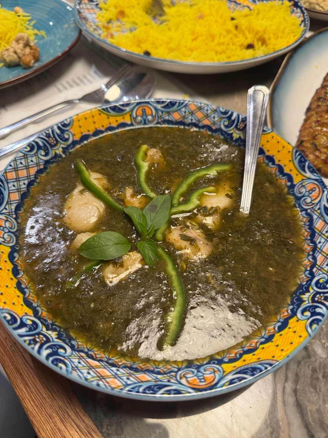 Fish dish we forgot the name of. Fragrant and flavorful sauce with tanigue. 