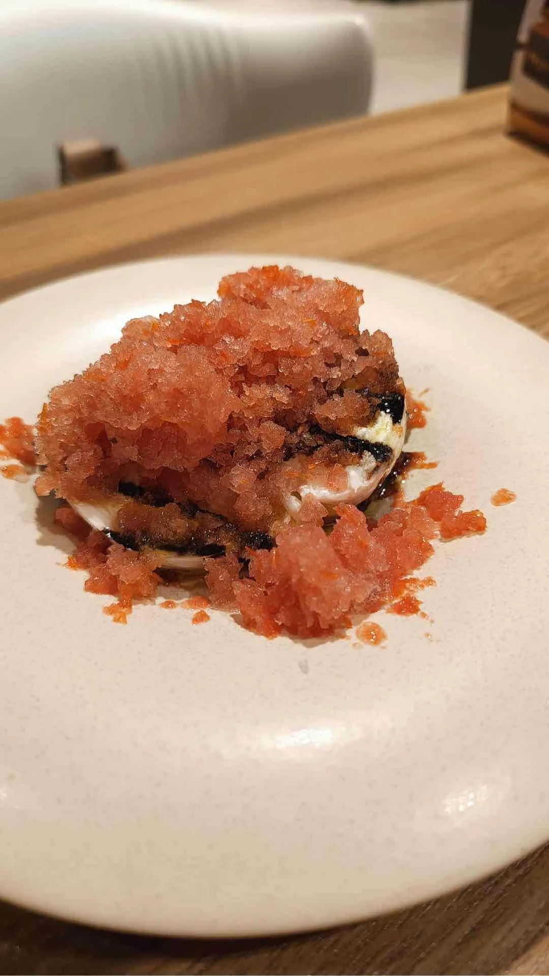 Fresh burrata, tomato granita & balsamic vinegar