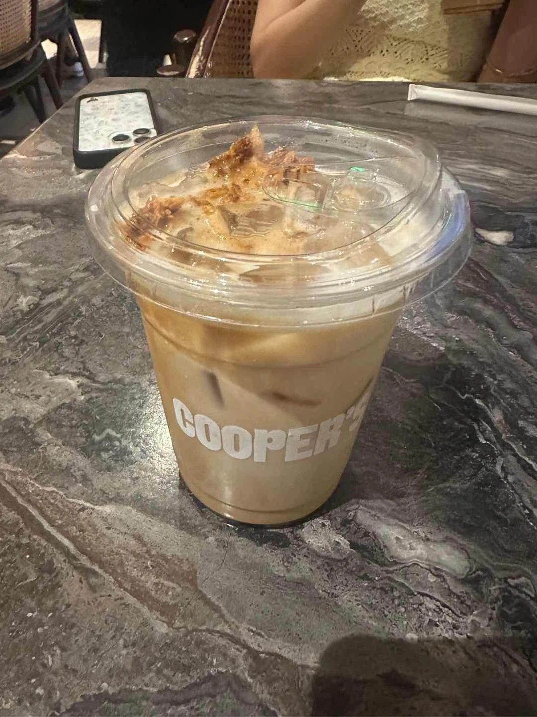 Honey Oat Latte of Cooper's coffee haus