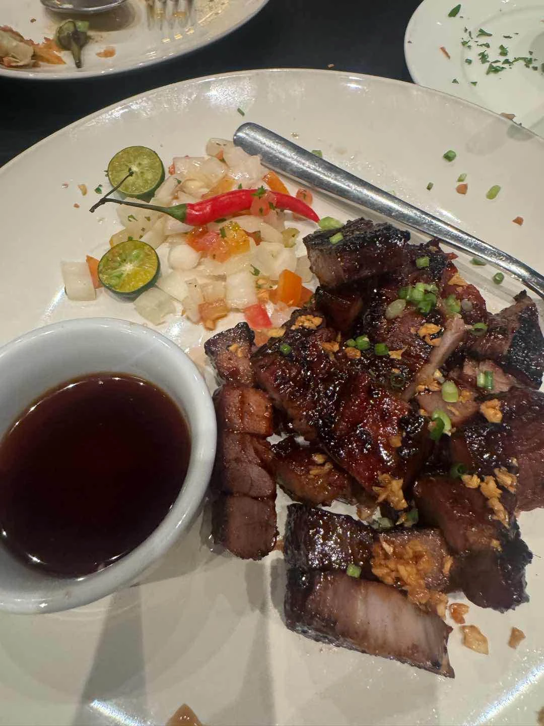 Grilled pork belly of Noctos Music Bar