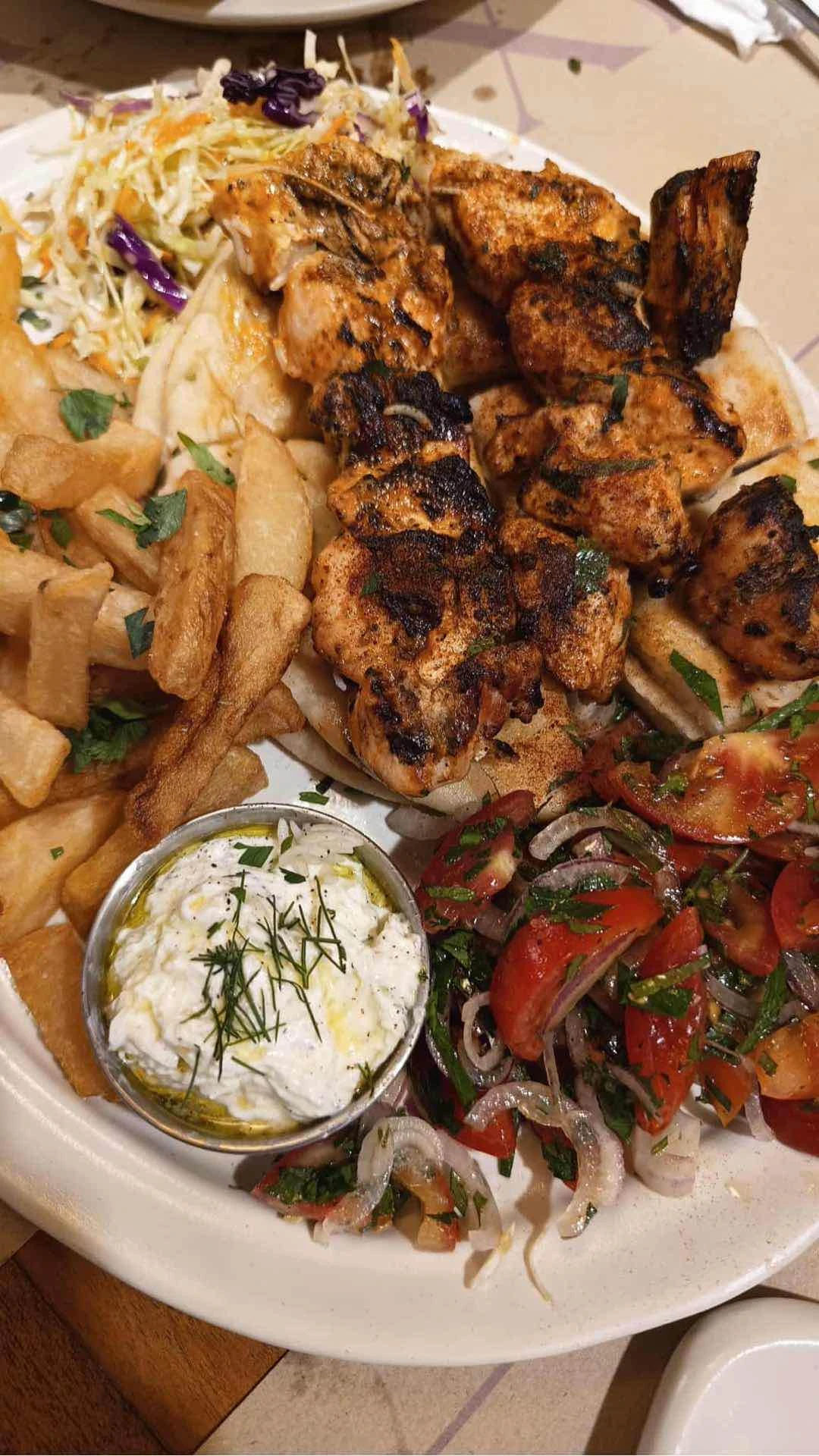 Chicken Souvlaki Plate of Elaia by Cyma