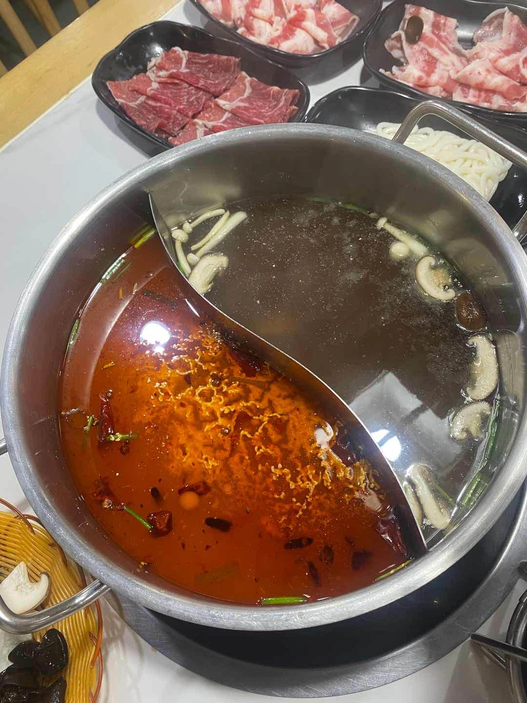 Red oil spicy and mushroom