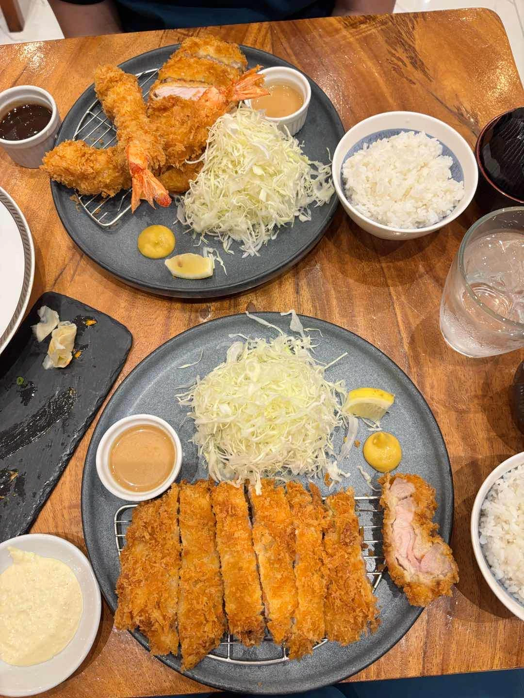 Chicken katsu and rosu ebi