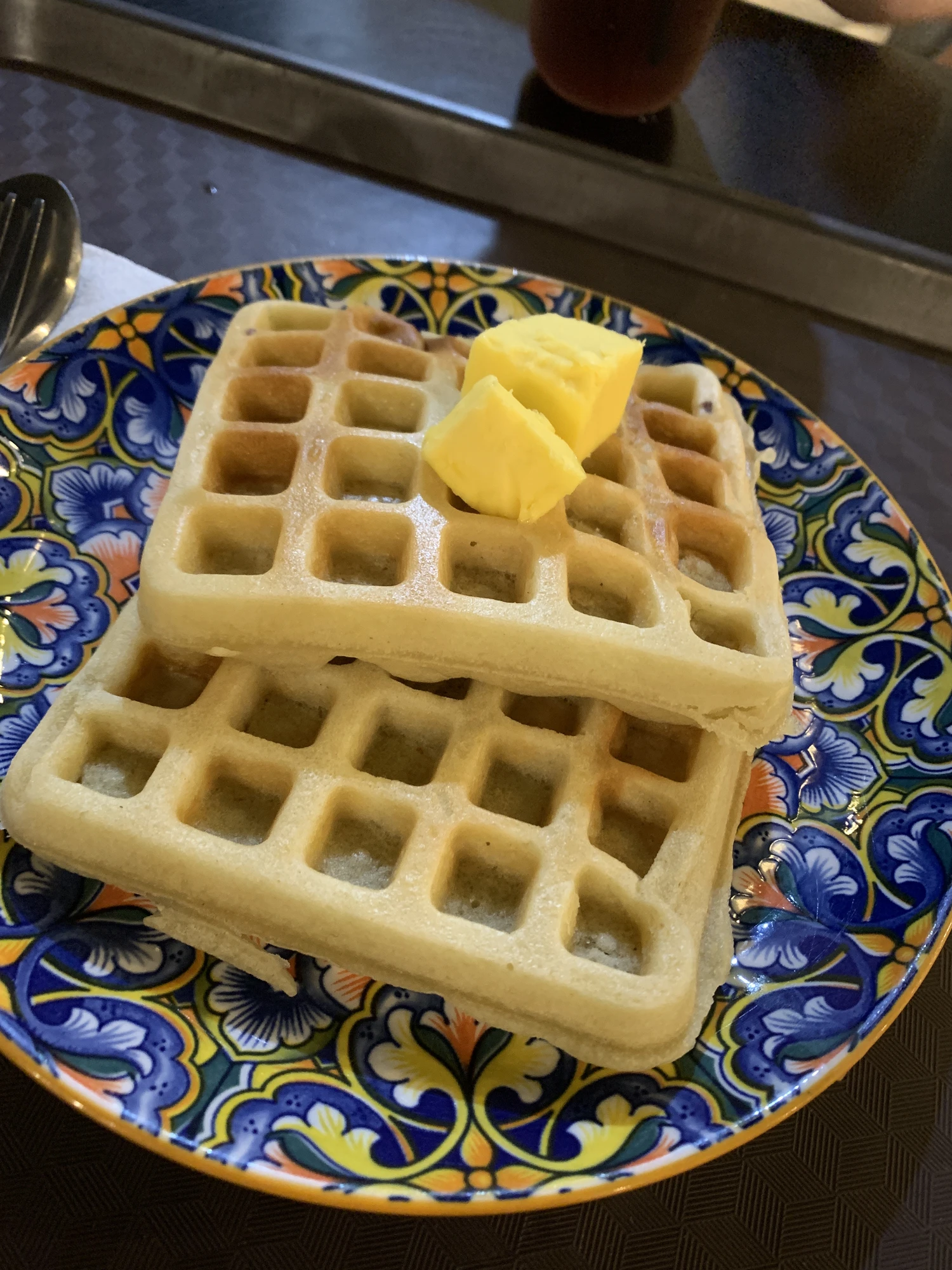 Waffle with Chocolate Syrup