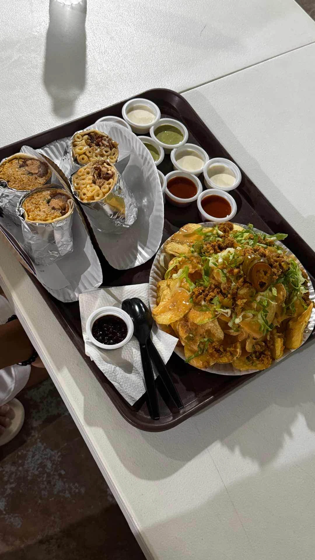 Potato Chips Nacho and 2 Buritos