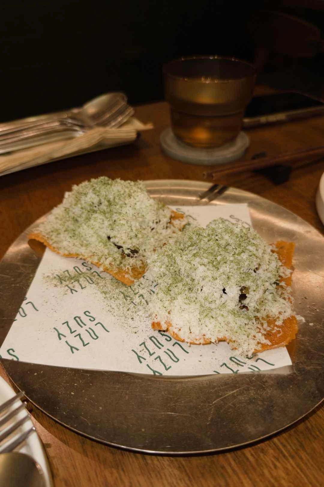 mushroom aji tostada