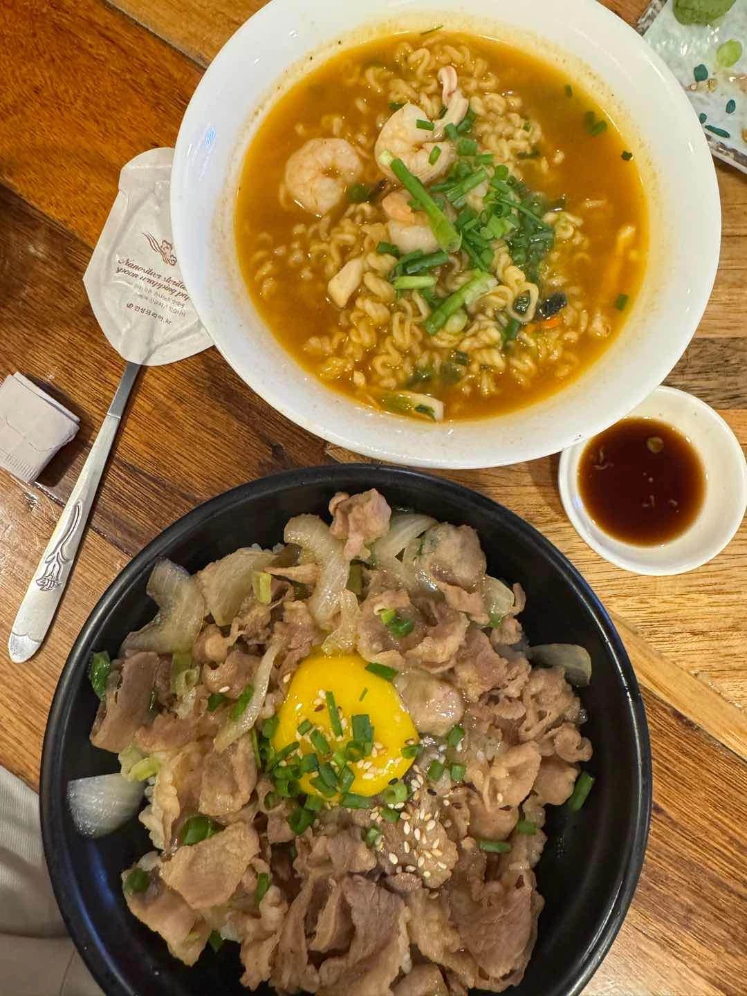 gyudon + ramen