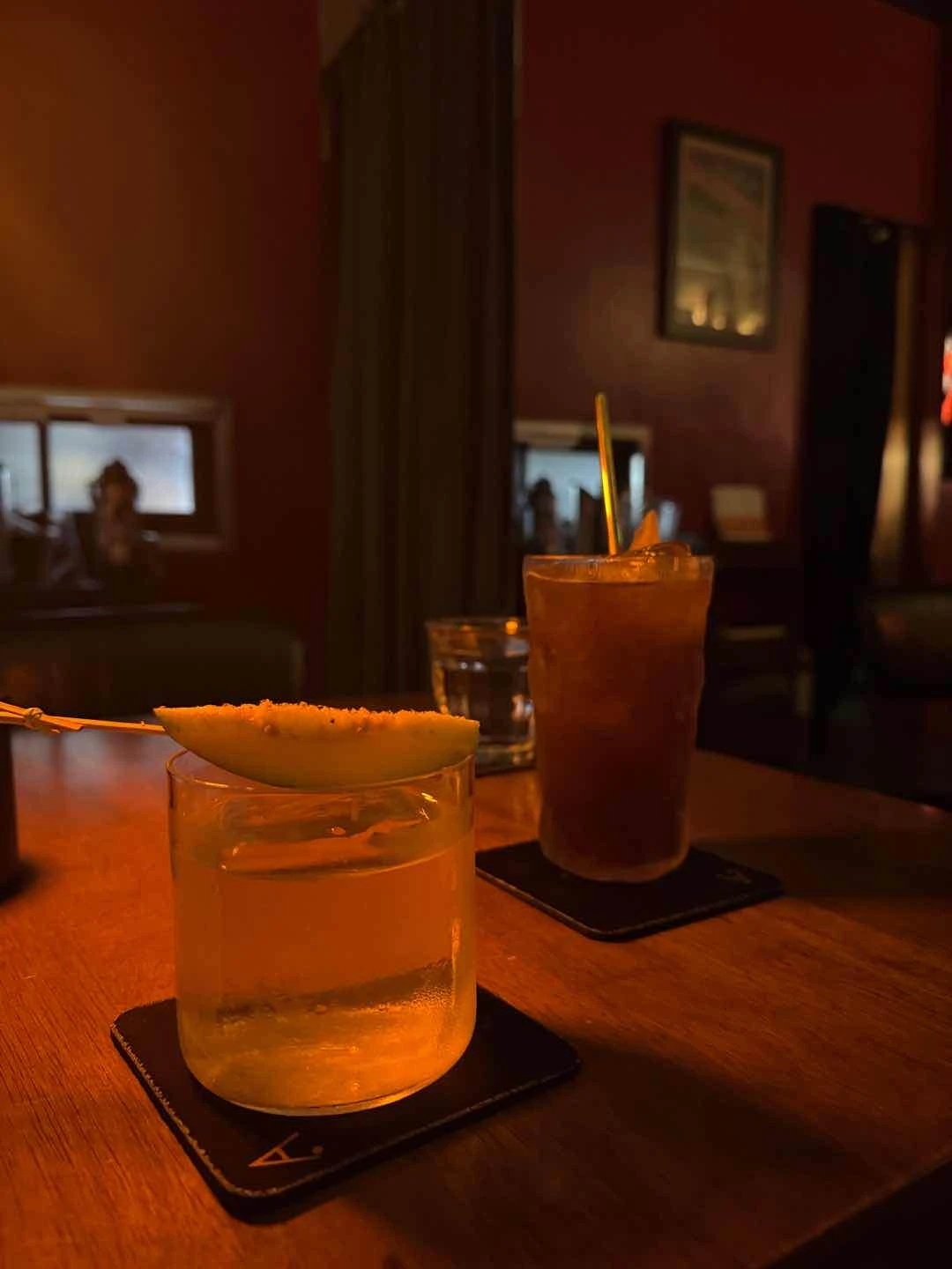 The Lazy Negroni (left) Kanlaon Highball (right)