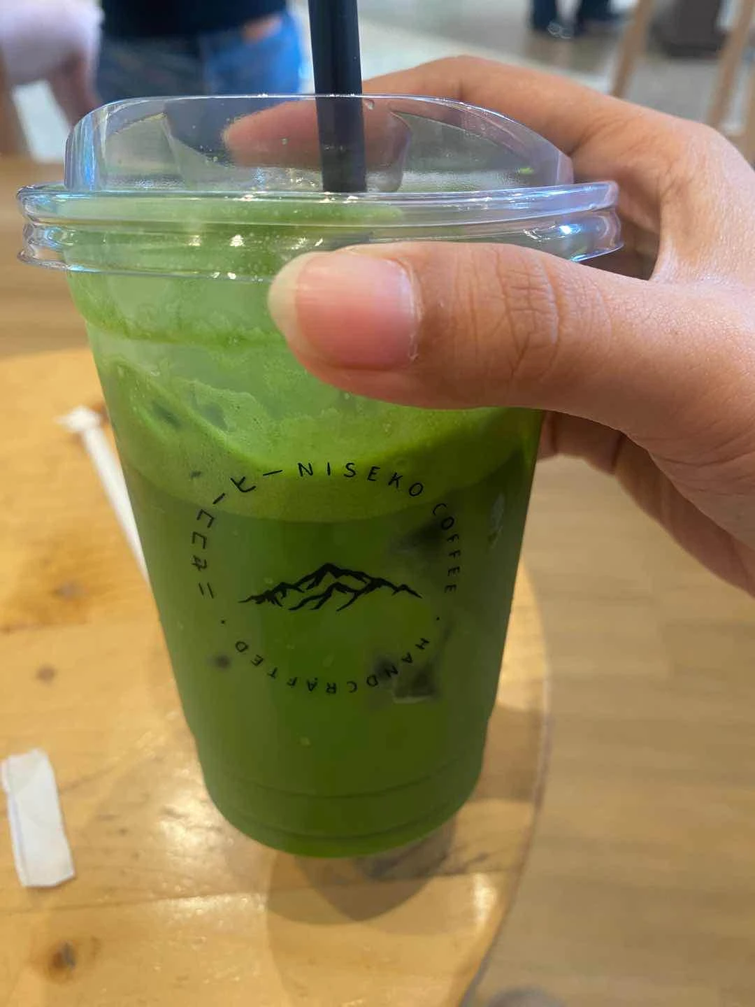 Iced matcha latte sub oat milk