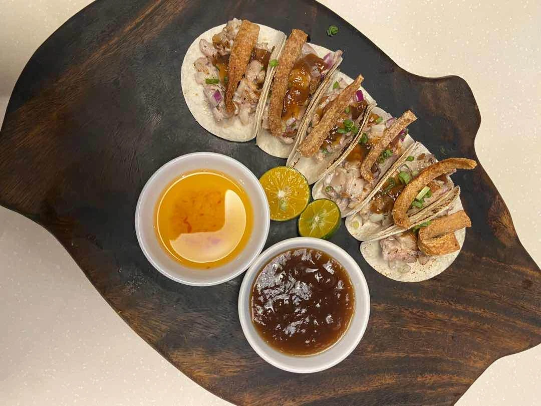 sisig tacos of Tipsy Pig Gastropub