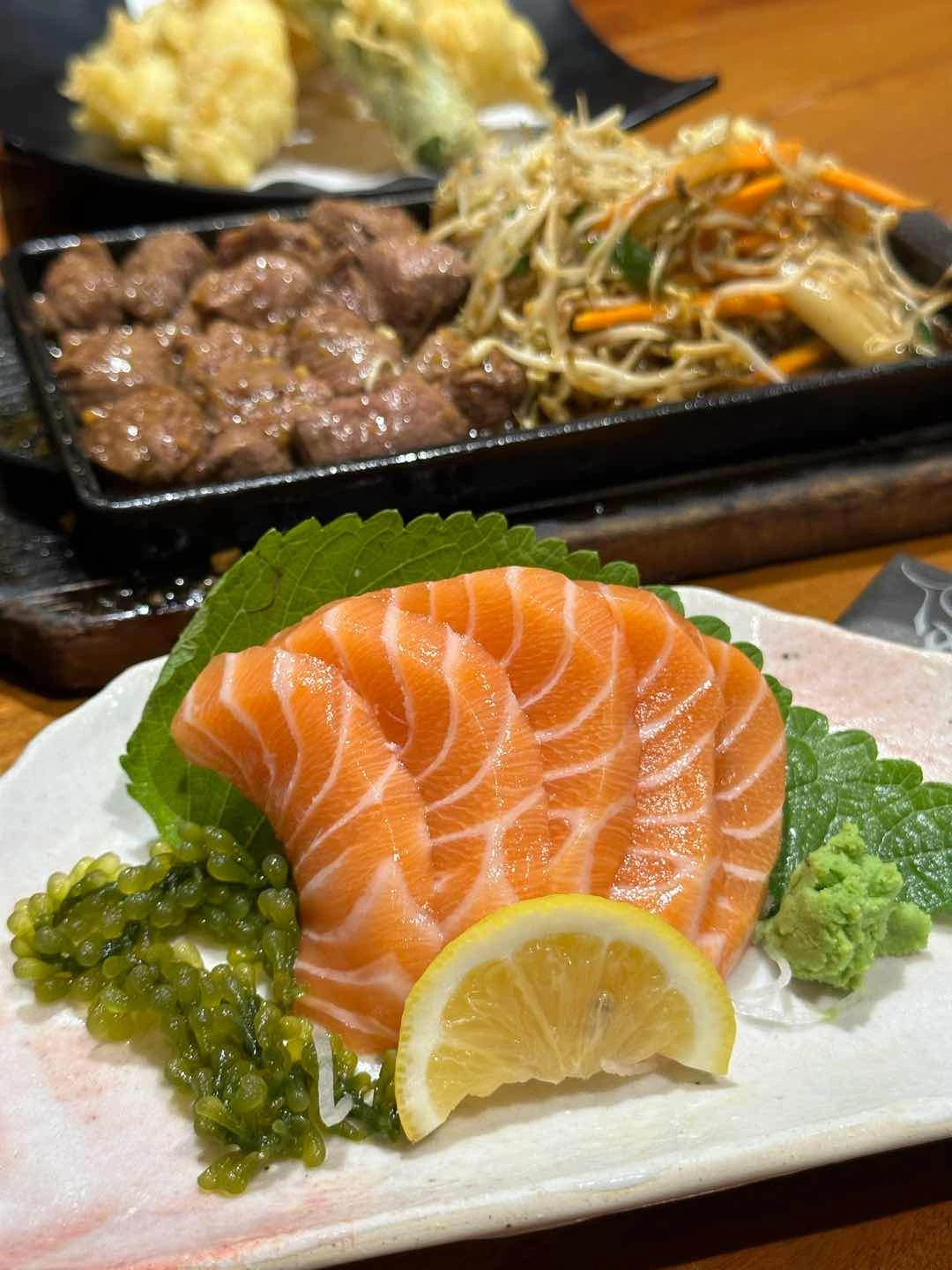 salmon sashimi