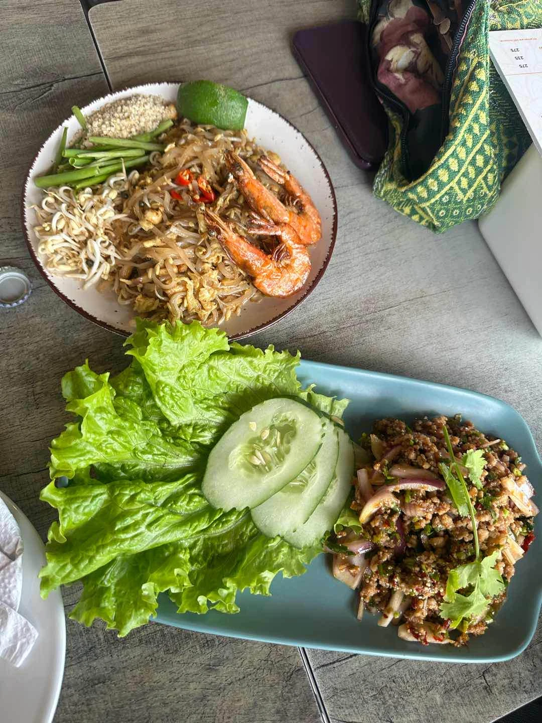 Pad Thai Goong & Larb Moo Salad