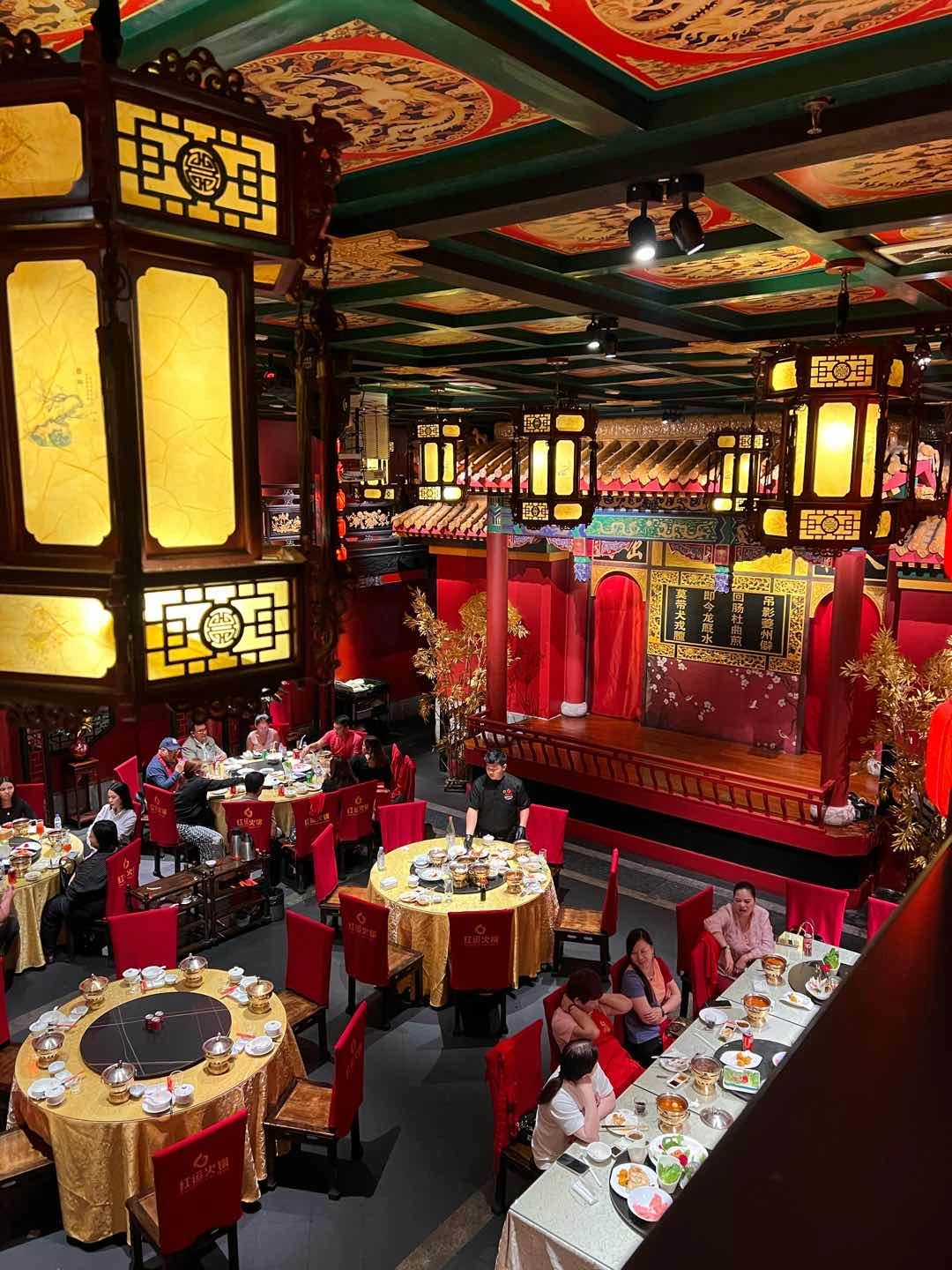 The view from the second floor, where we were seated. of Good Luck Hot Pot