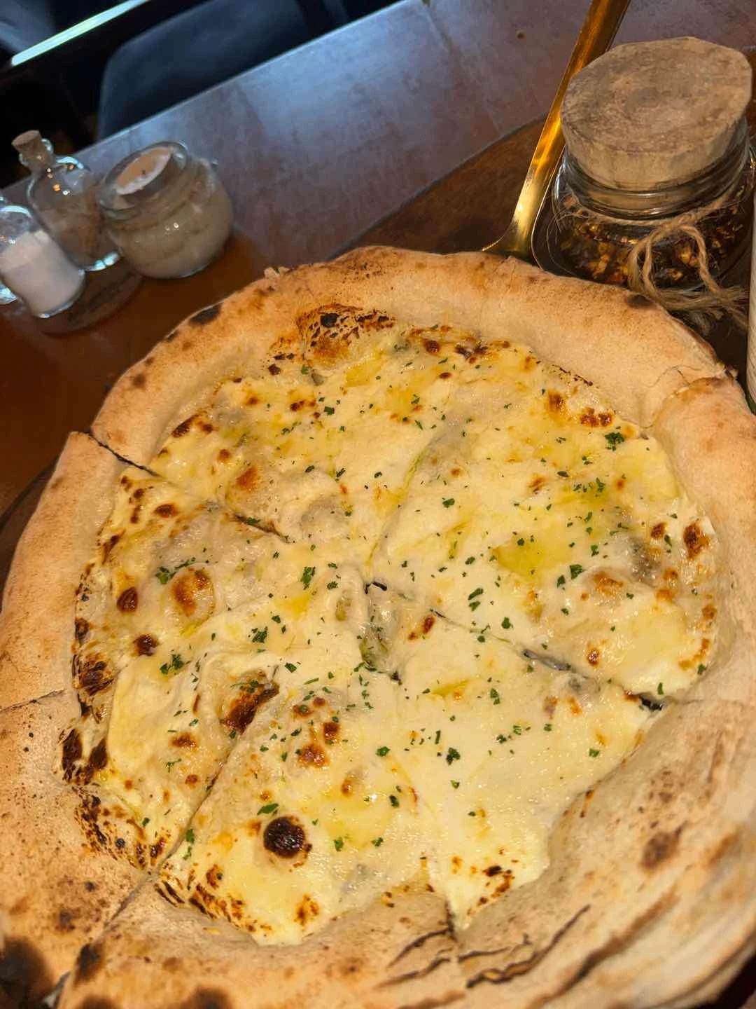 Four cheese pizza