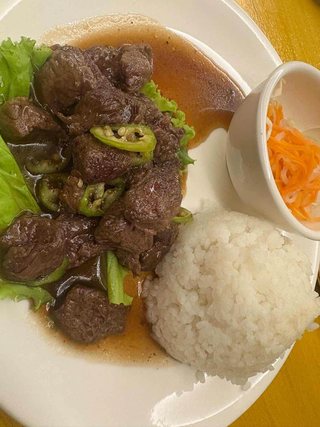 Spicy beef tenderloin rice 
