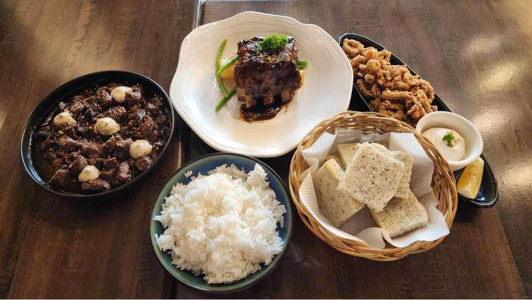 Beef Salpicao, Calamari, Ribs