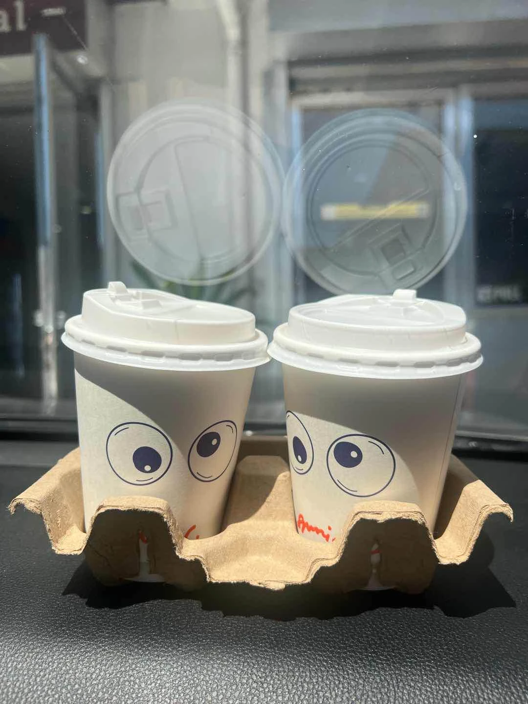 spanish latte + caramel latte