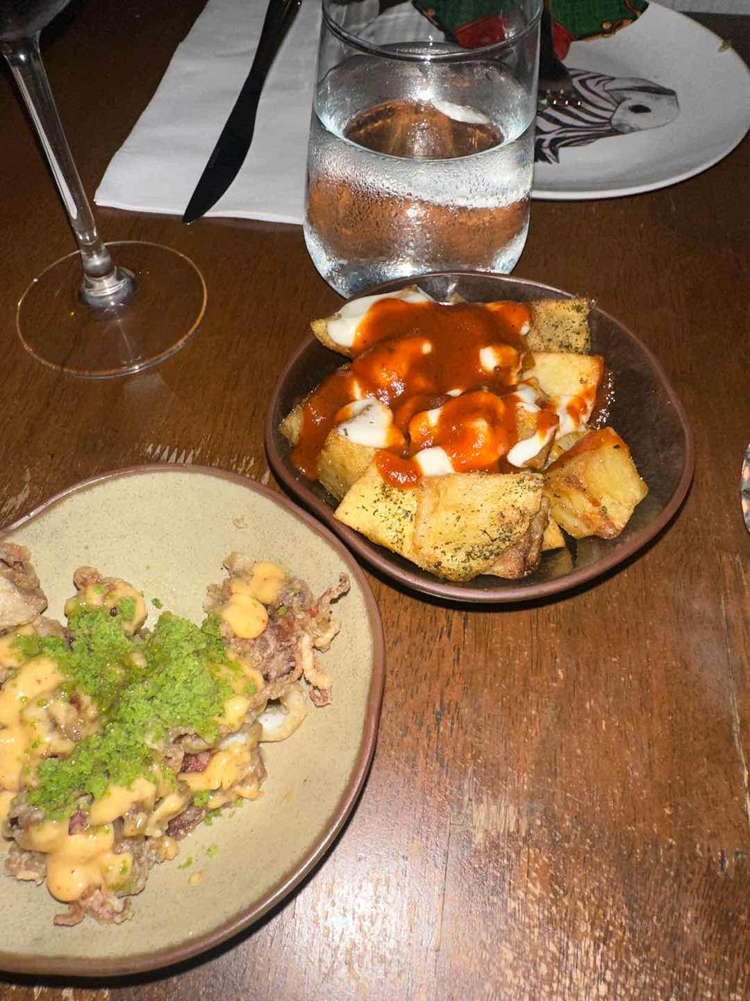 Patatas Bravas & Chopritos (squid)