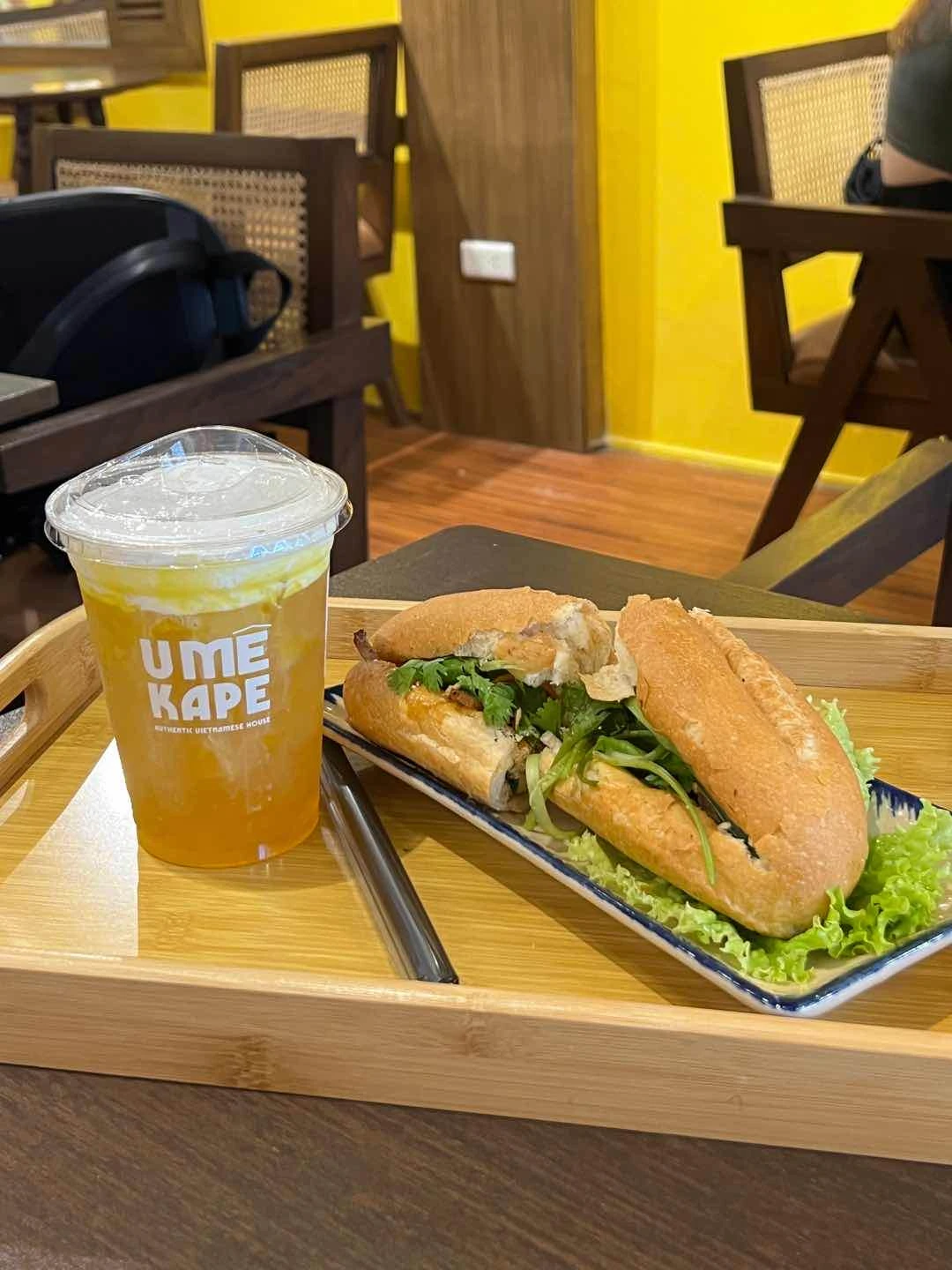 Mango Macchiato Tea & Grilled Pork Banh Mi
