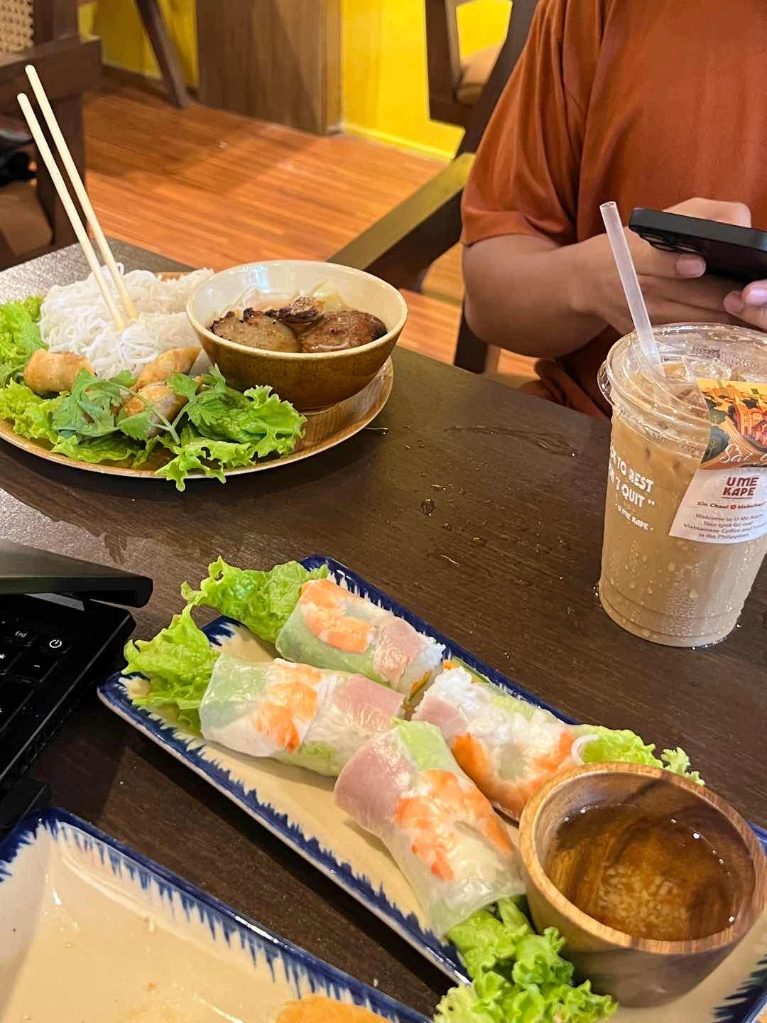 Saigon White Coffee & Fresh Spring Rolls
