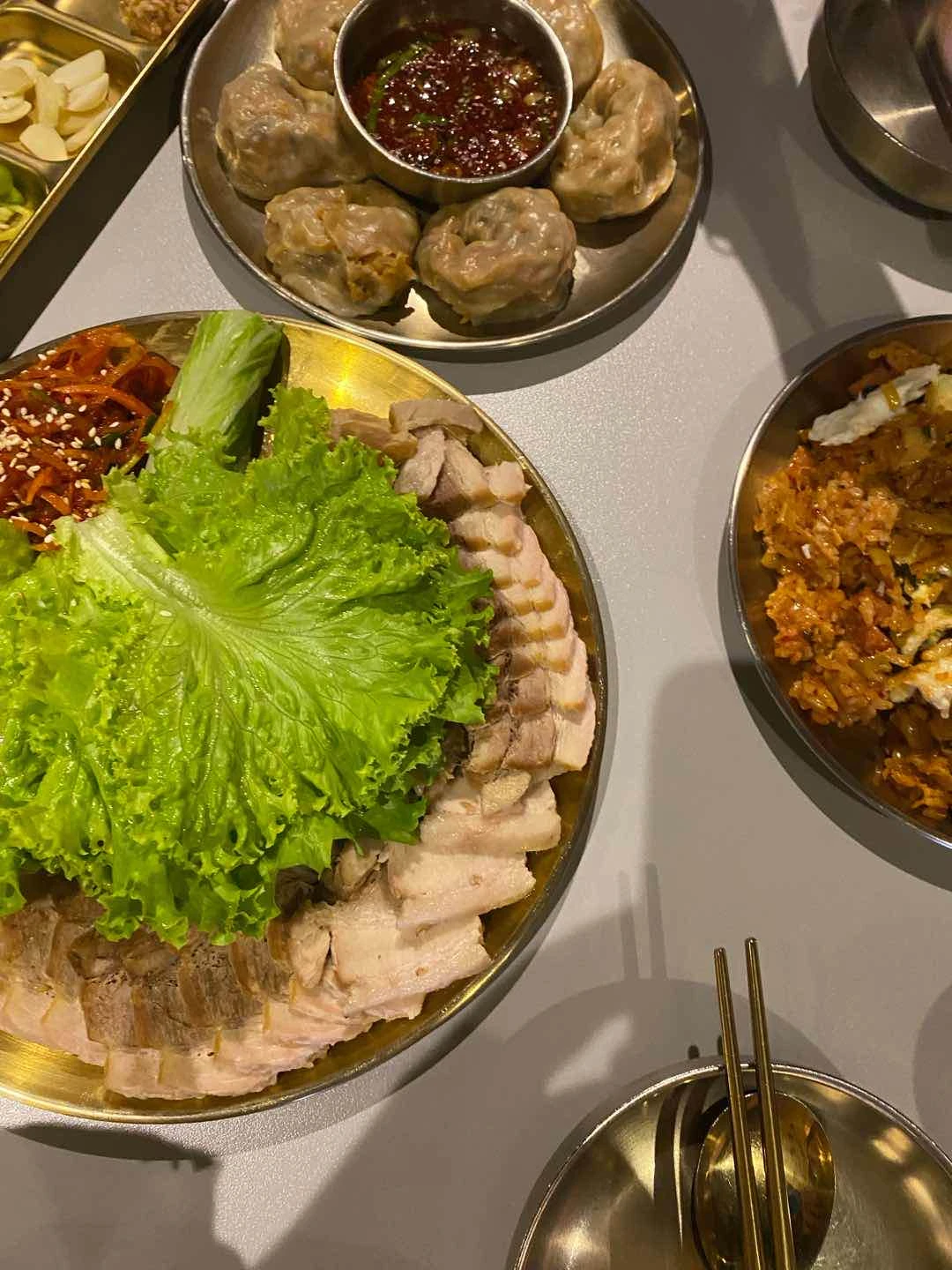 Bossam, Kimchi mandu & Kimchi fried rice of Tang Korean Restaurant