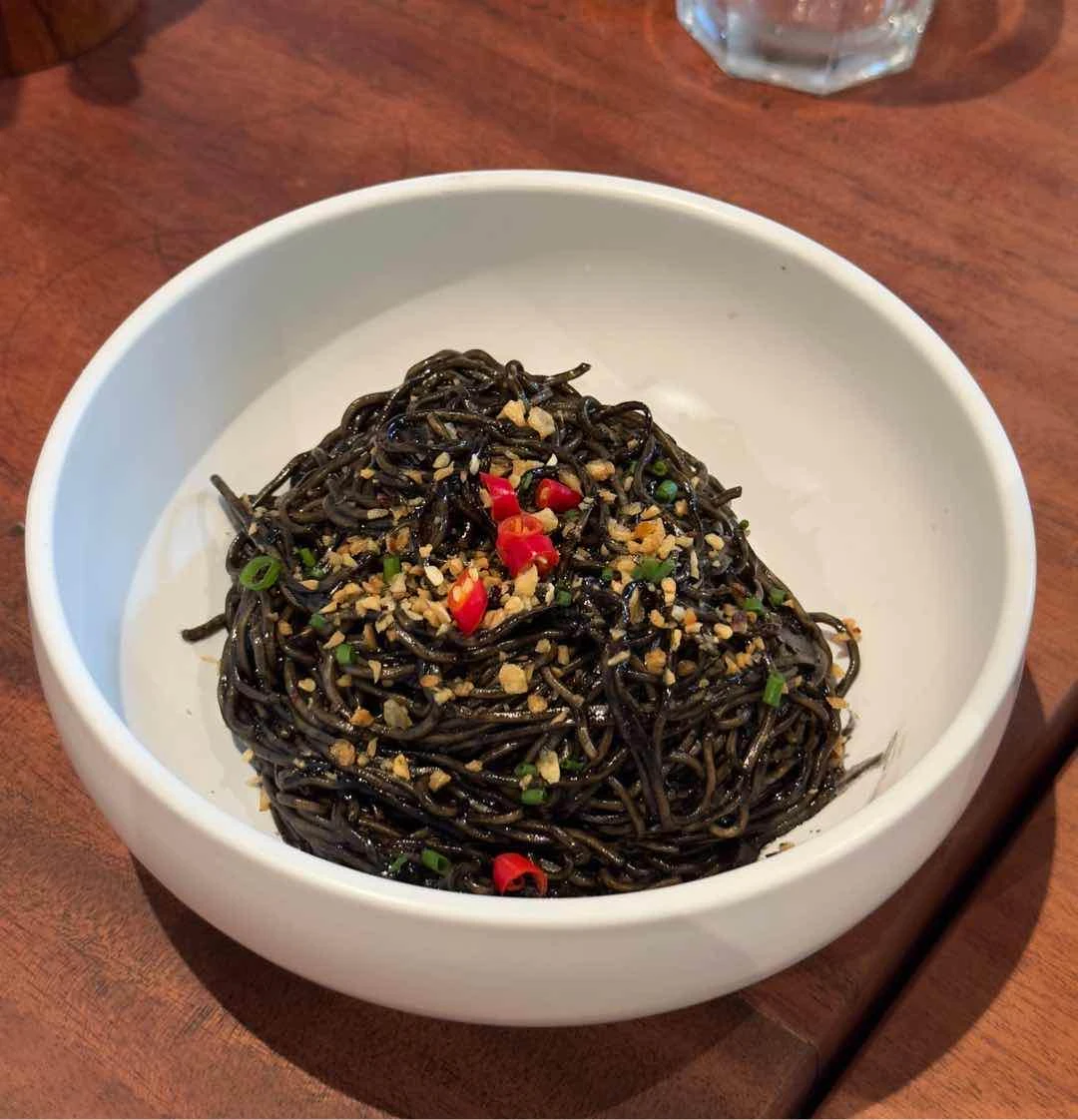 Squid Ink Garlic Noodles
