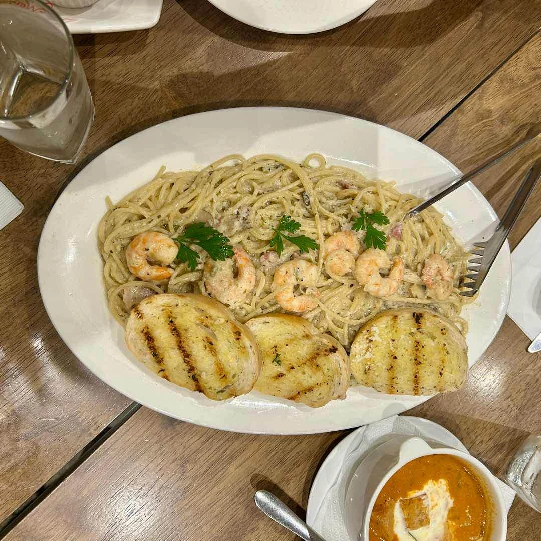 Shrimp and mushroom alfredo