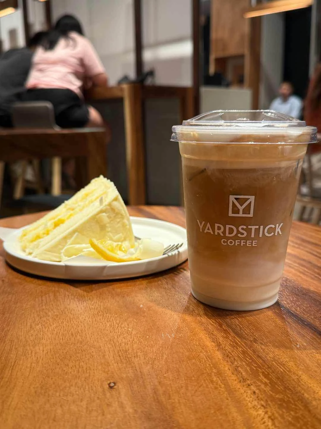 Sea Salt Latte + Limoncillo cake of Yardstick Coffee | Legazpi Village