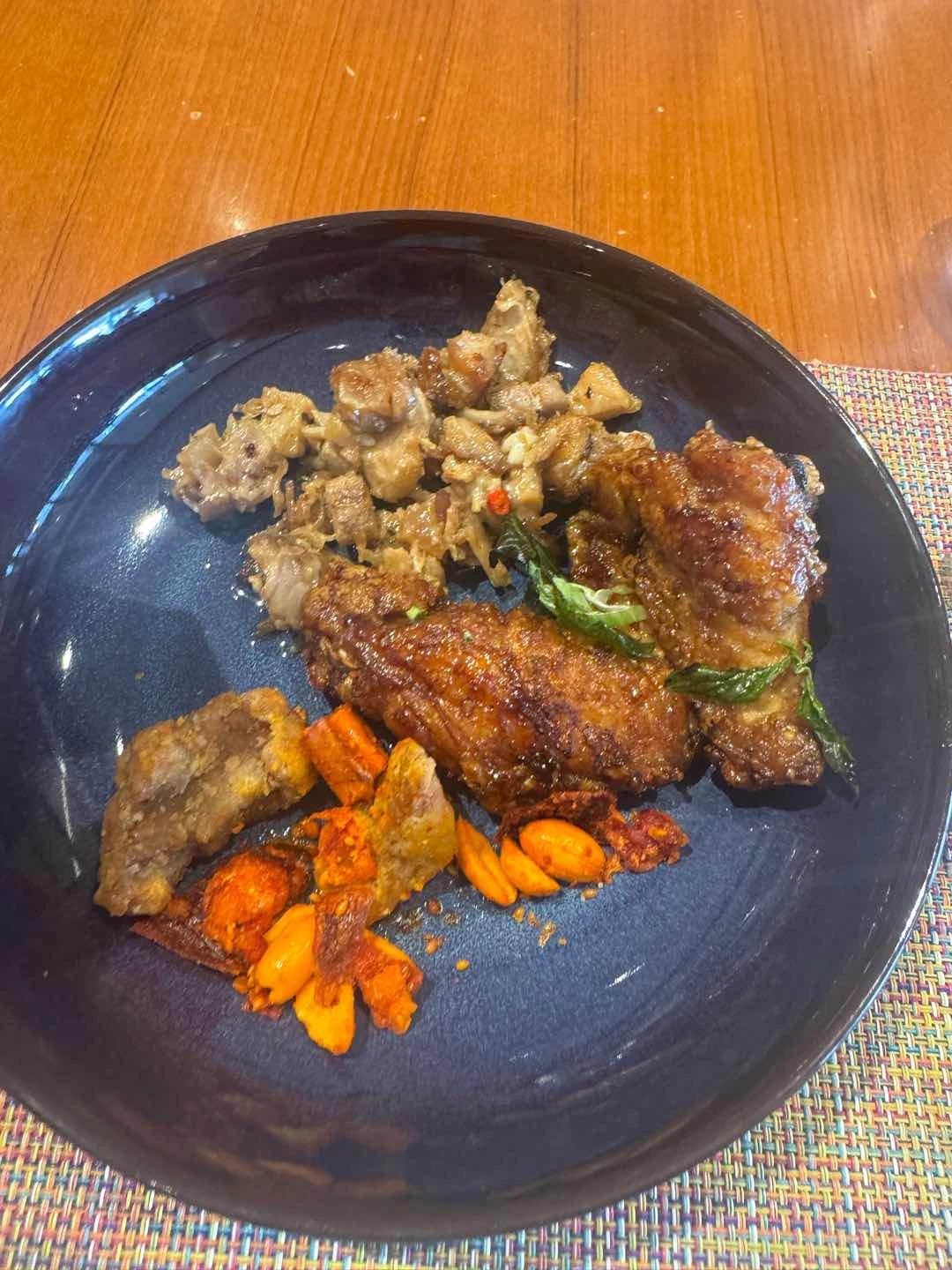 thai wings, pork, sisig