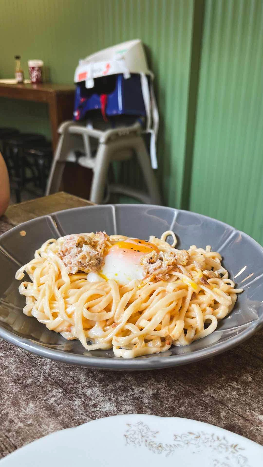 Crabonara Pasta