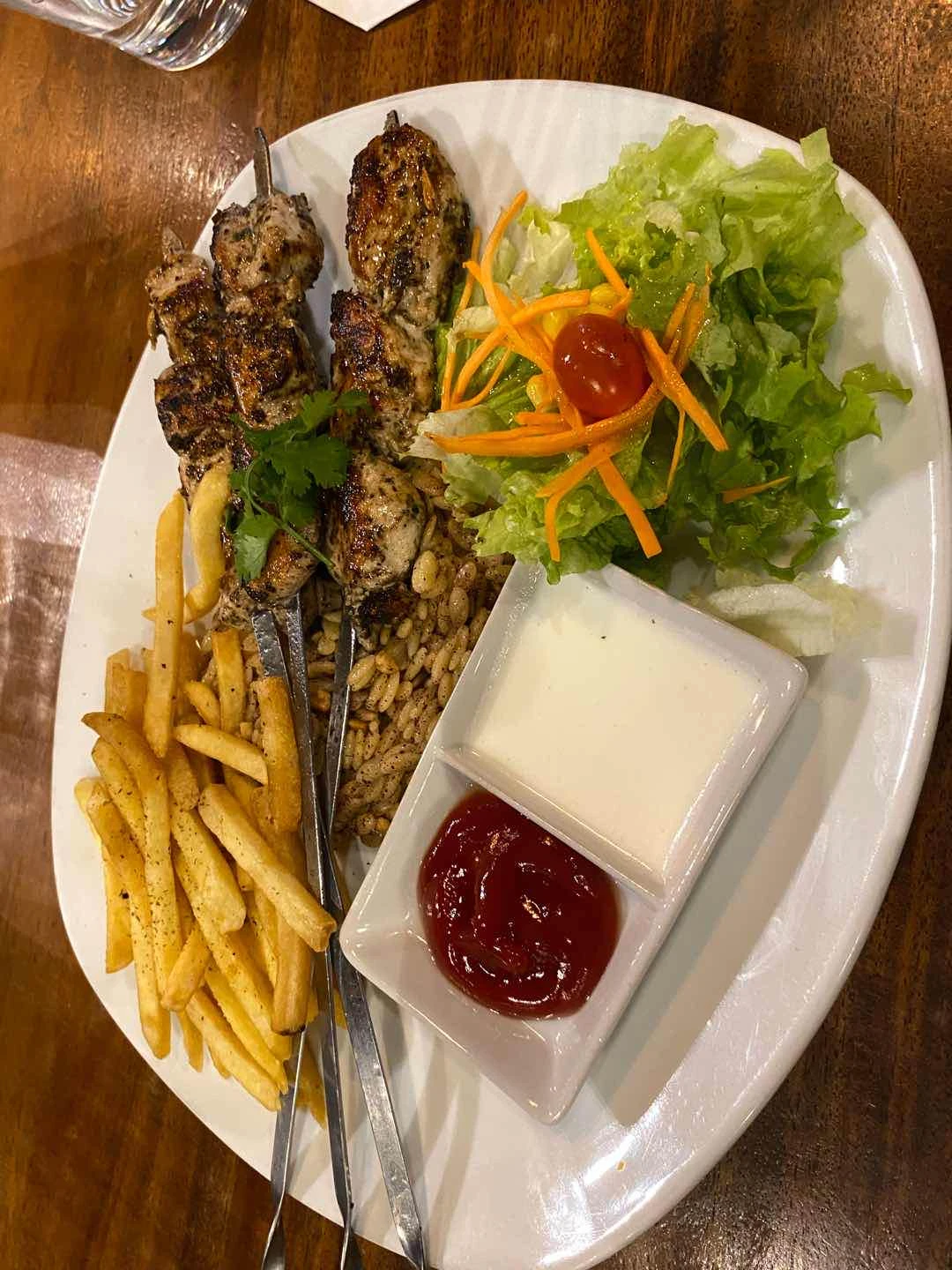 Chicken Souvlaki with Lemon Orzo