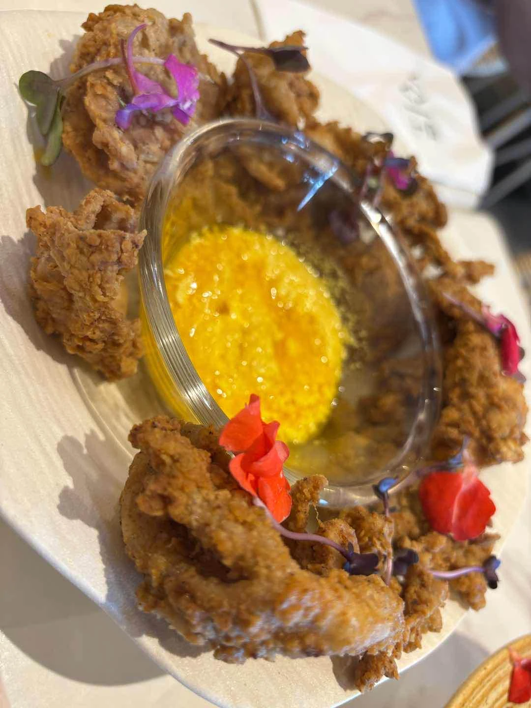 Crispy Chicken Skin with Salted Egg Dip