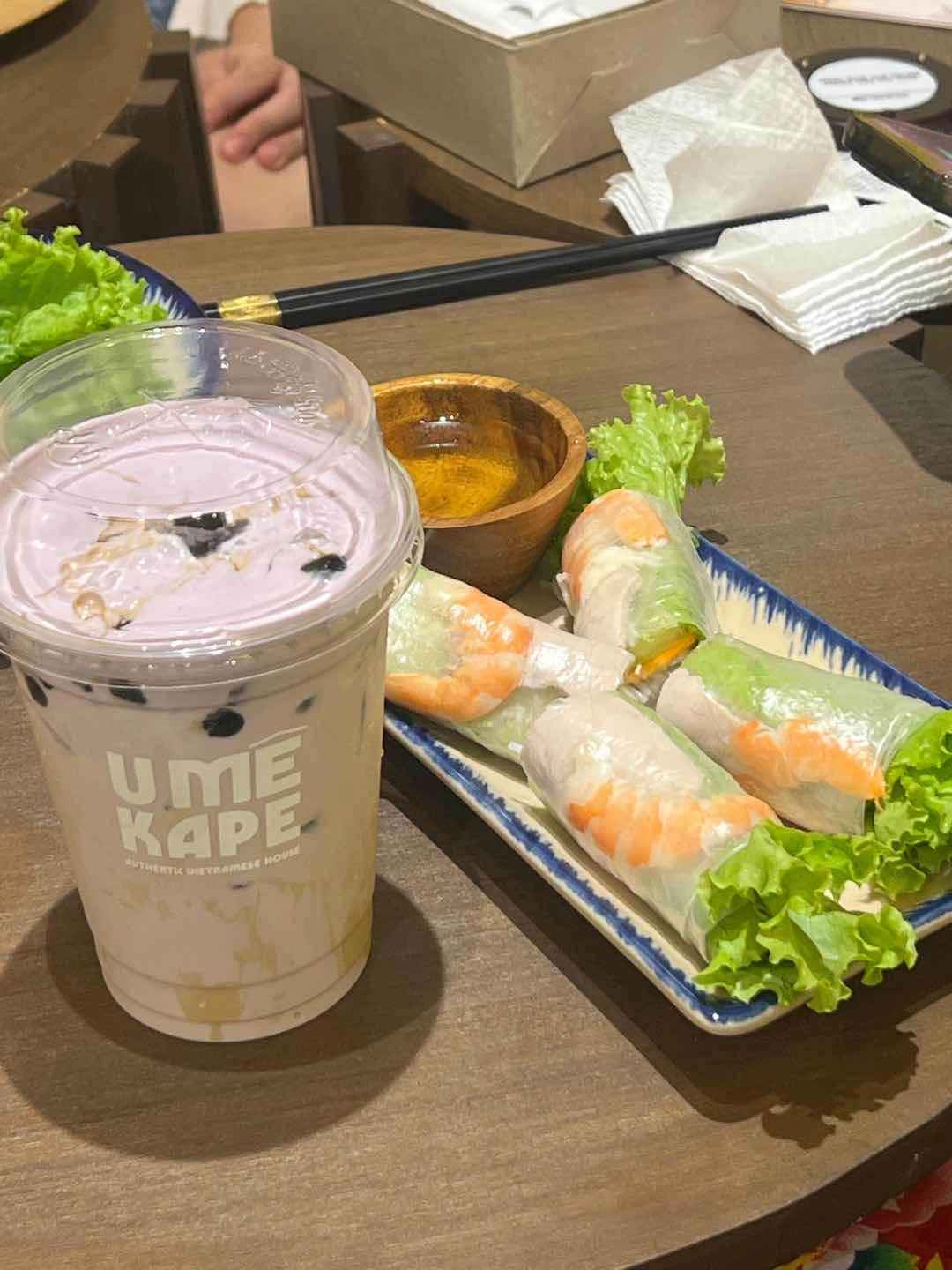 Taro Milktea & Fresh Spring rolls (again)