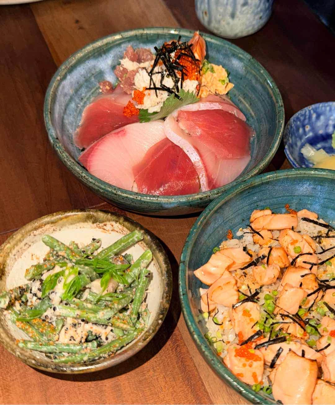 Chirashi, Salmon & Green Beans