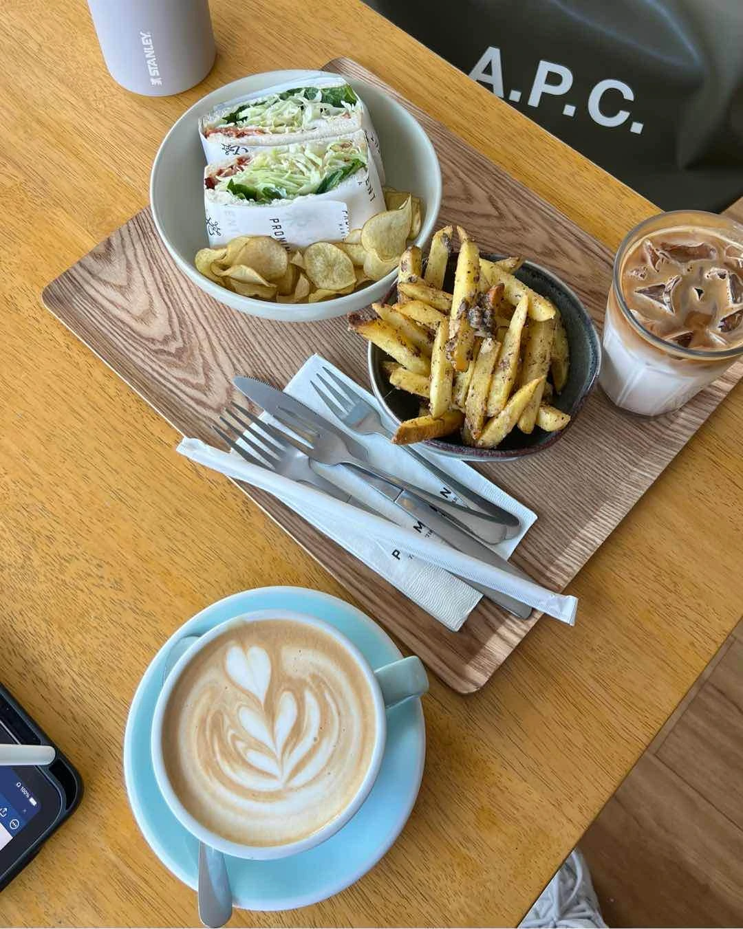 BLT, Truffle Fries, Spanish Latte
