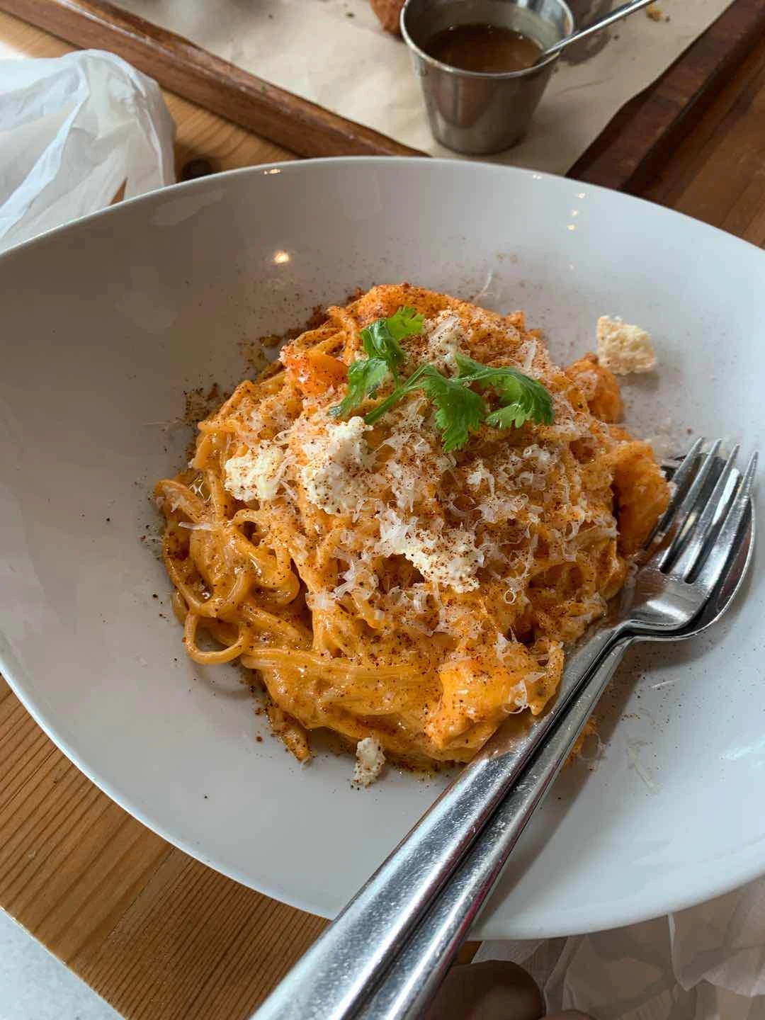 shrimp & crab fat pasta