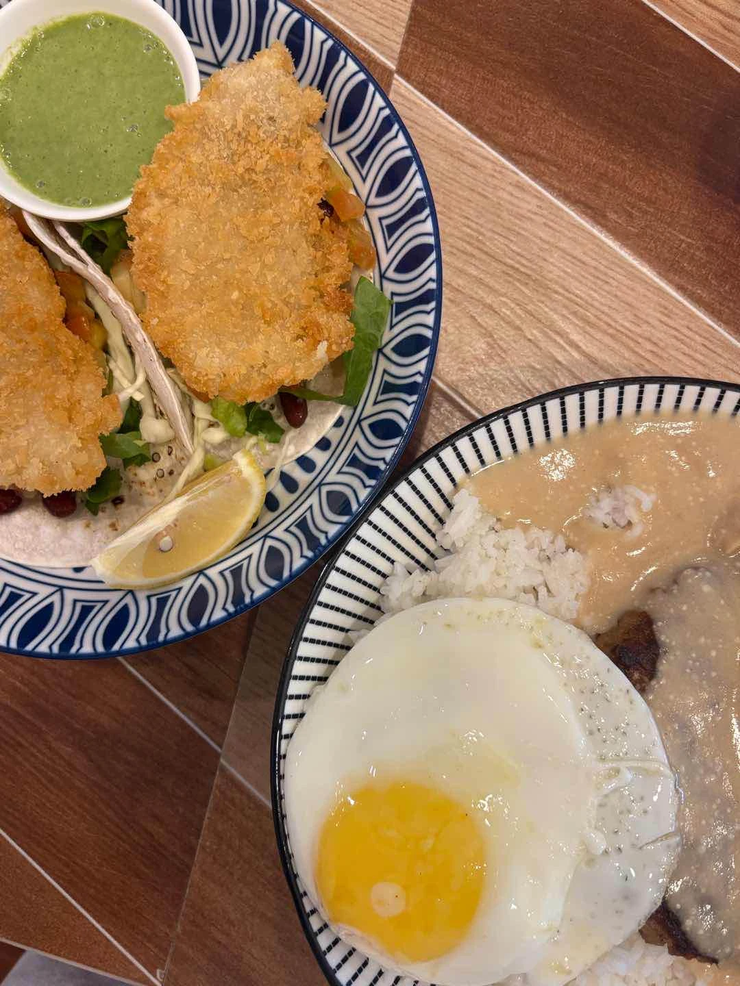 fish tacos and salisbury steak
