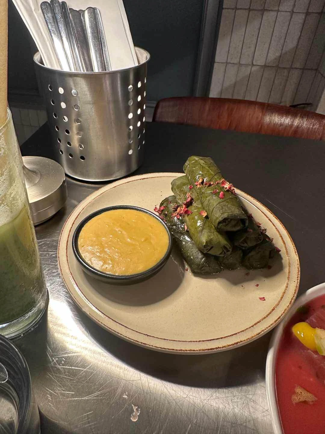 hoja santa veg rolls of Now Now Canteen