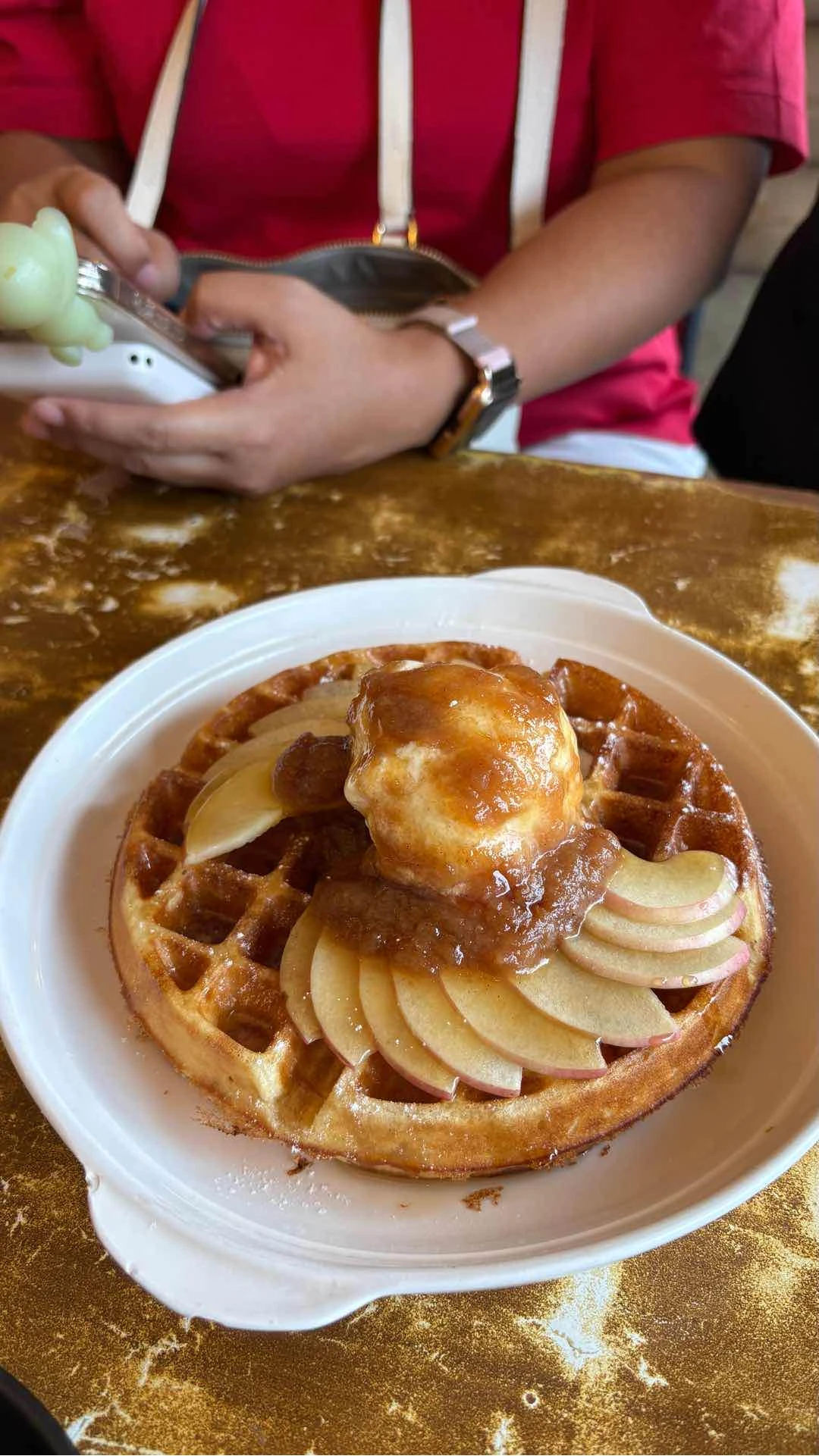 Apple cinnamon waffle