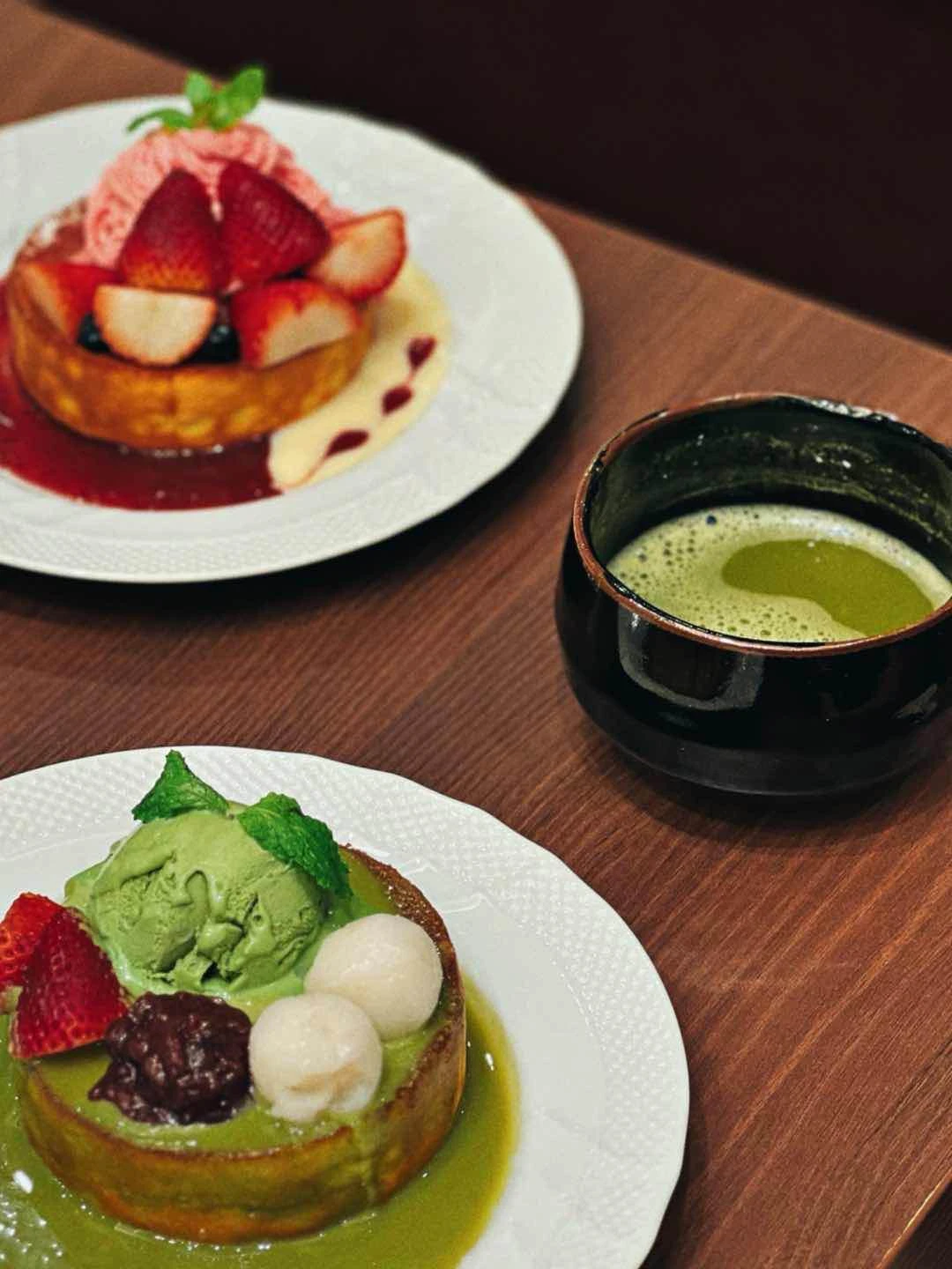 Matcha, Strawberry Souffle, Matcha Souffle