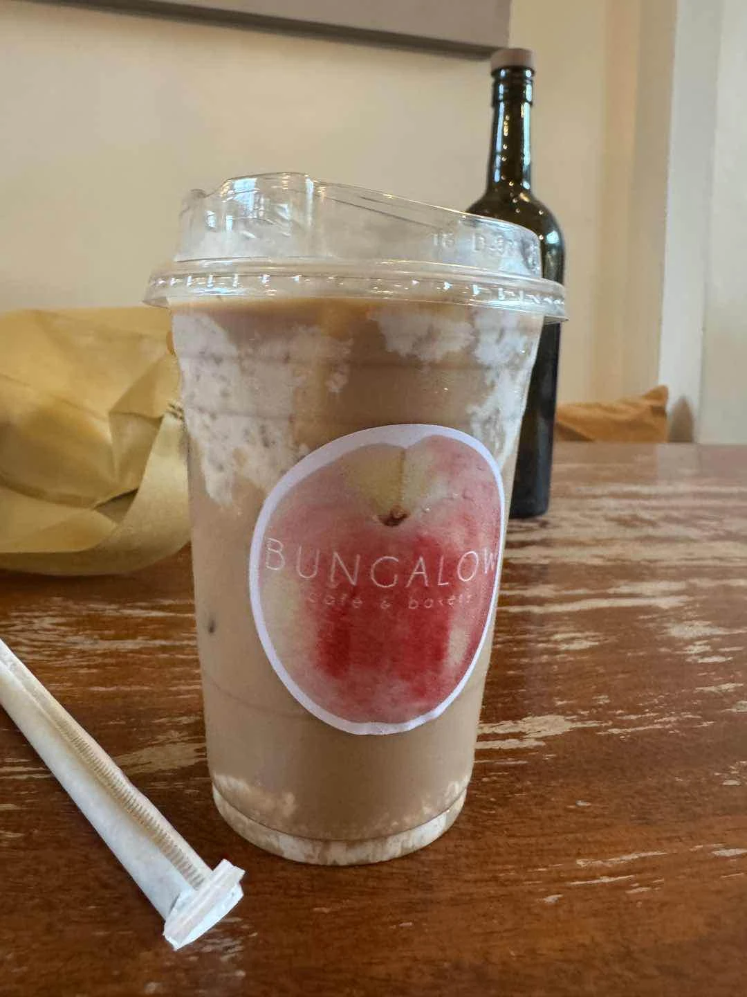 Caramelized banana cold brew latte (less sweet) of Bungalow café & bakery