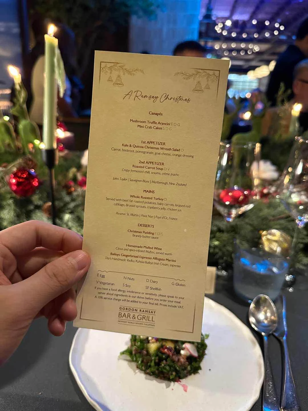 menu of Gordon Ramsay Bar & Grill