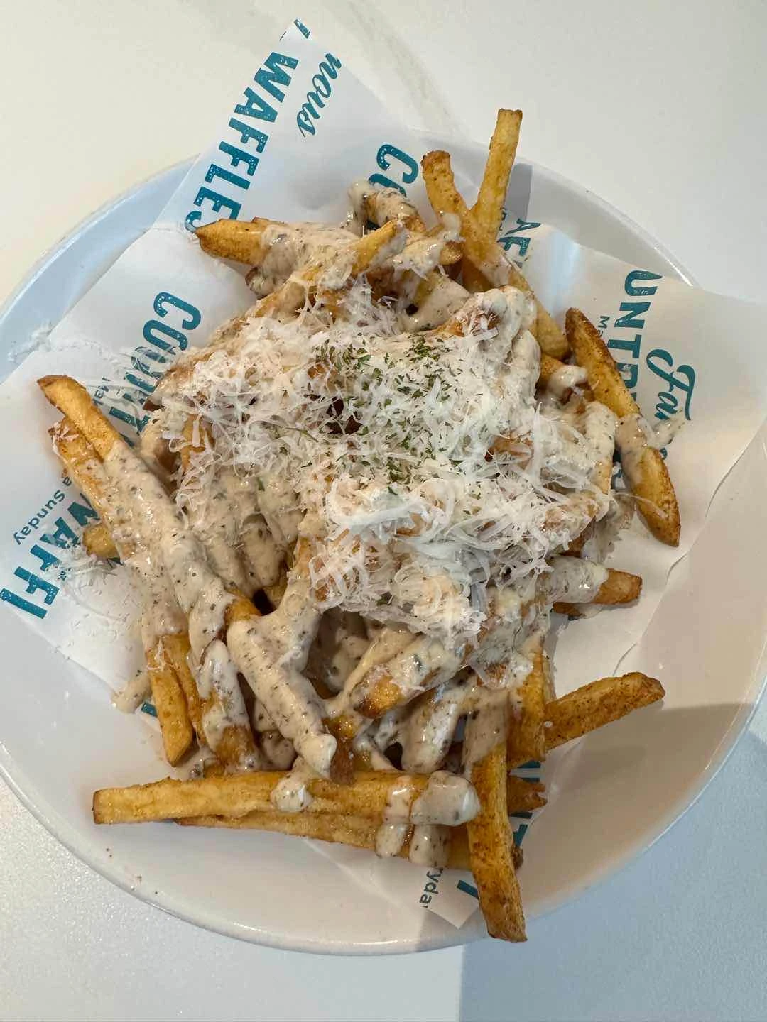 truffle fries of Famous Country Waffles