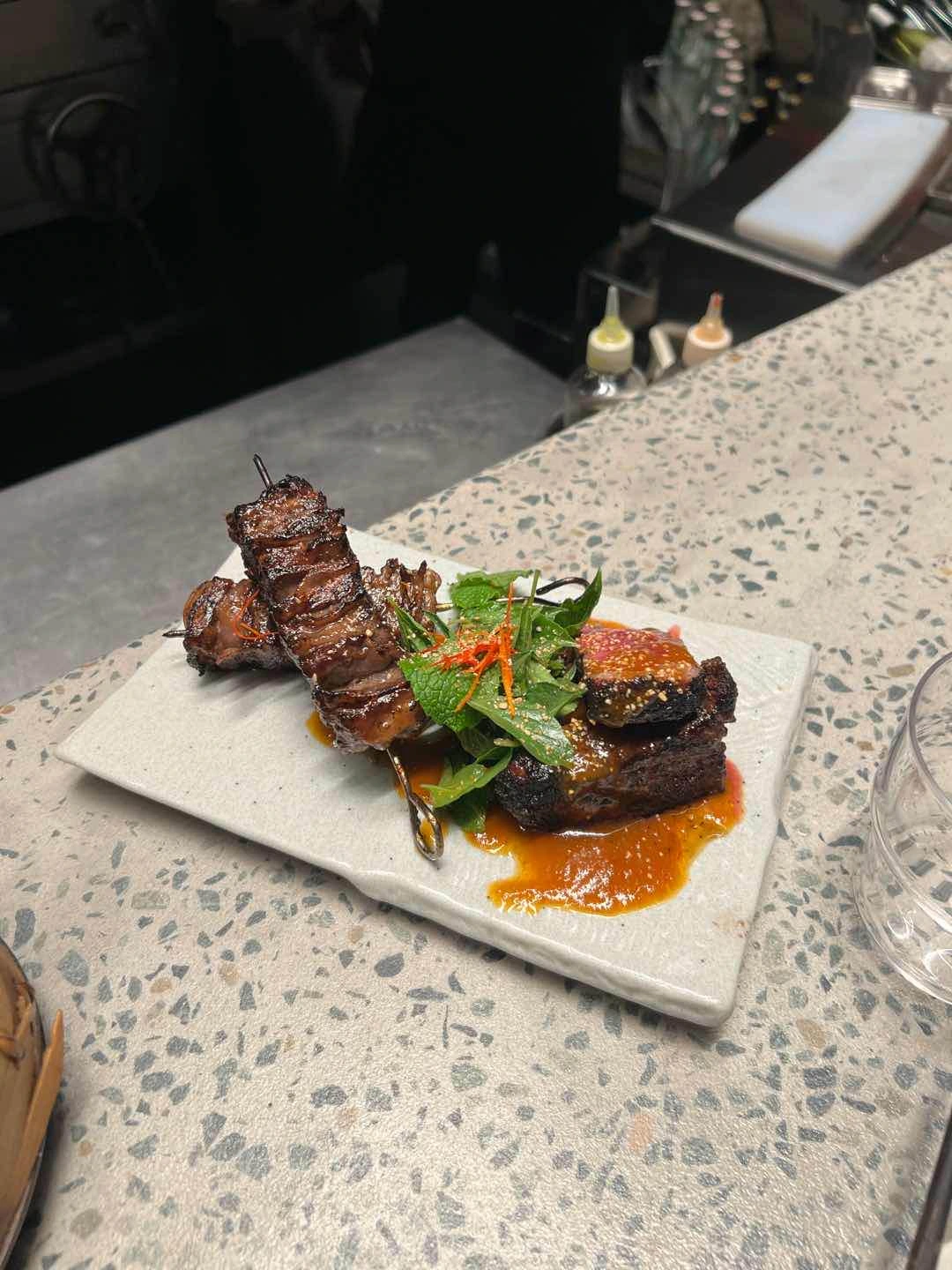 steak and skewers