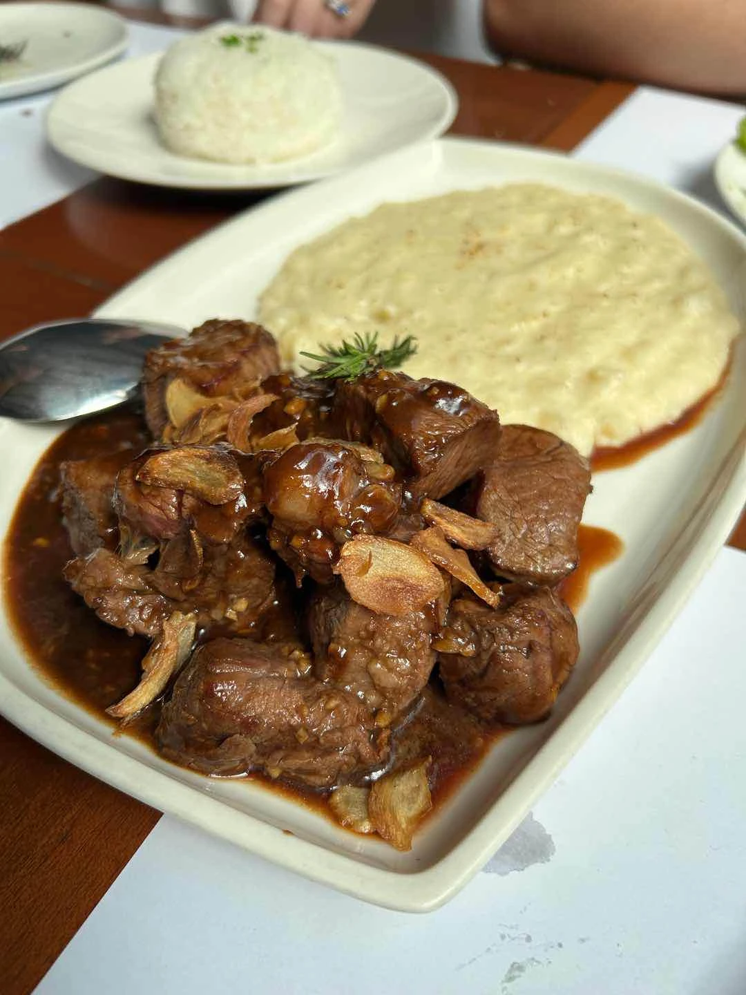 Salpicao con Pure de Patata