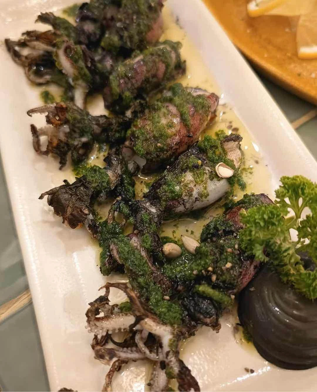Seared squid