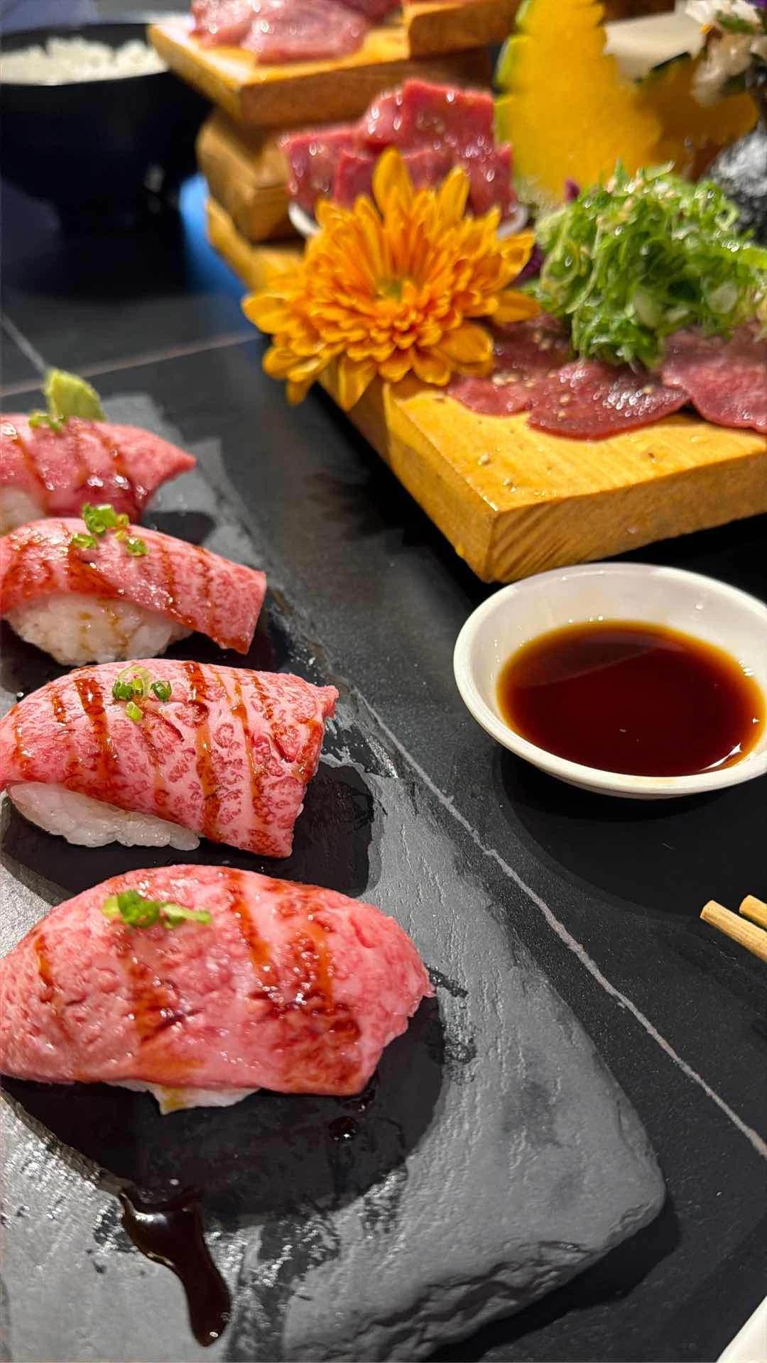 Omi wagyu sushi