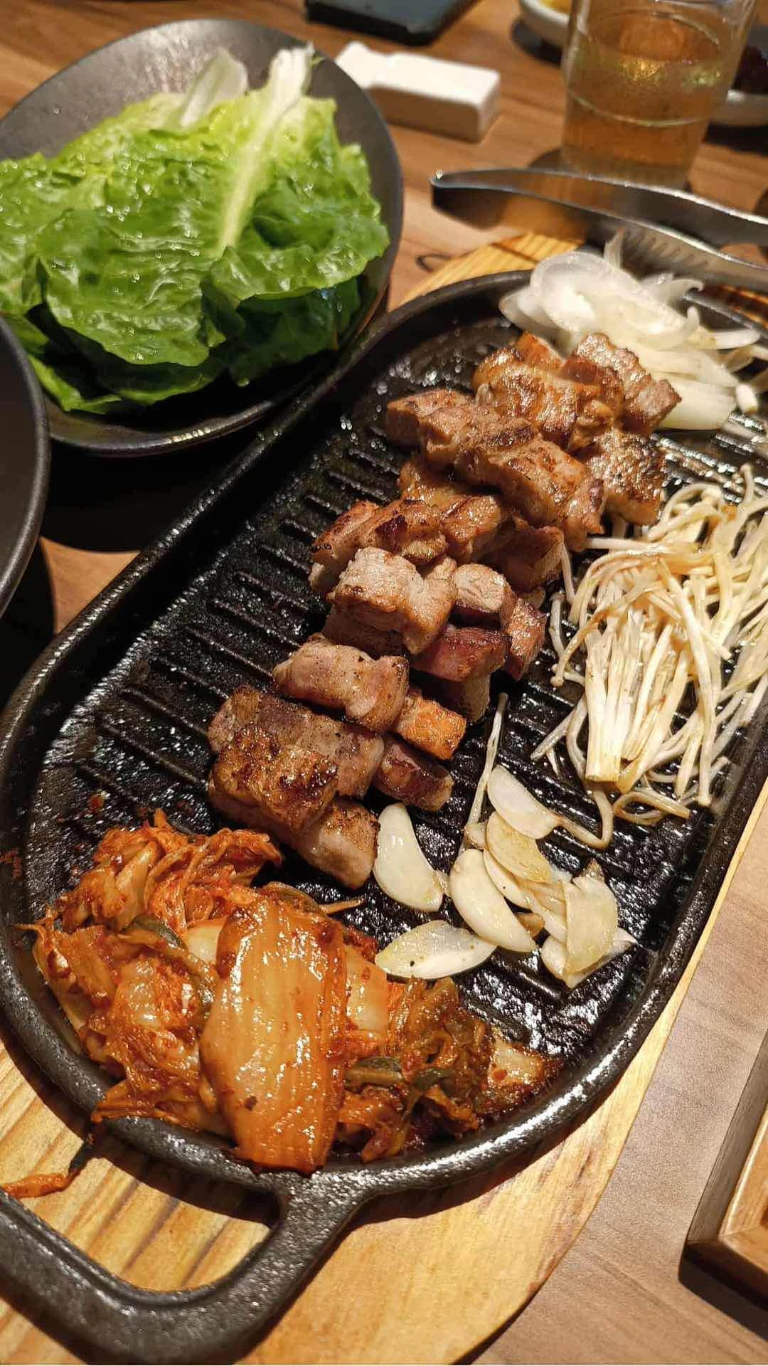 Pork Belly Meat on a Stone Plate